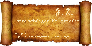 Harnischfeger Krisztofer névjegykártya
